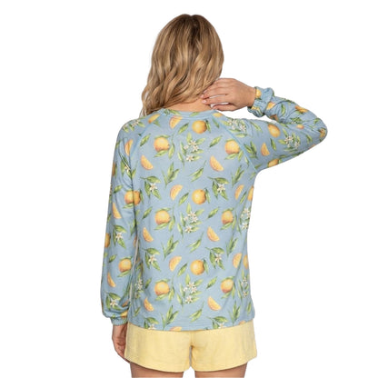 Light Blue - Back - PJ Salvage Womens-Ladies Orange Jersey Long-Sleeved Top