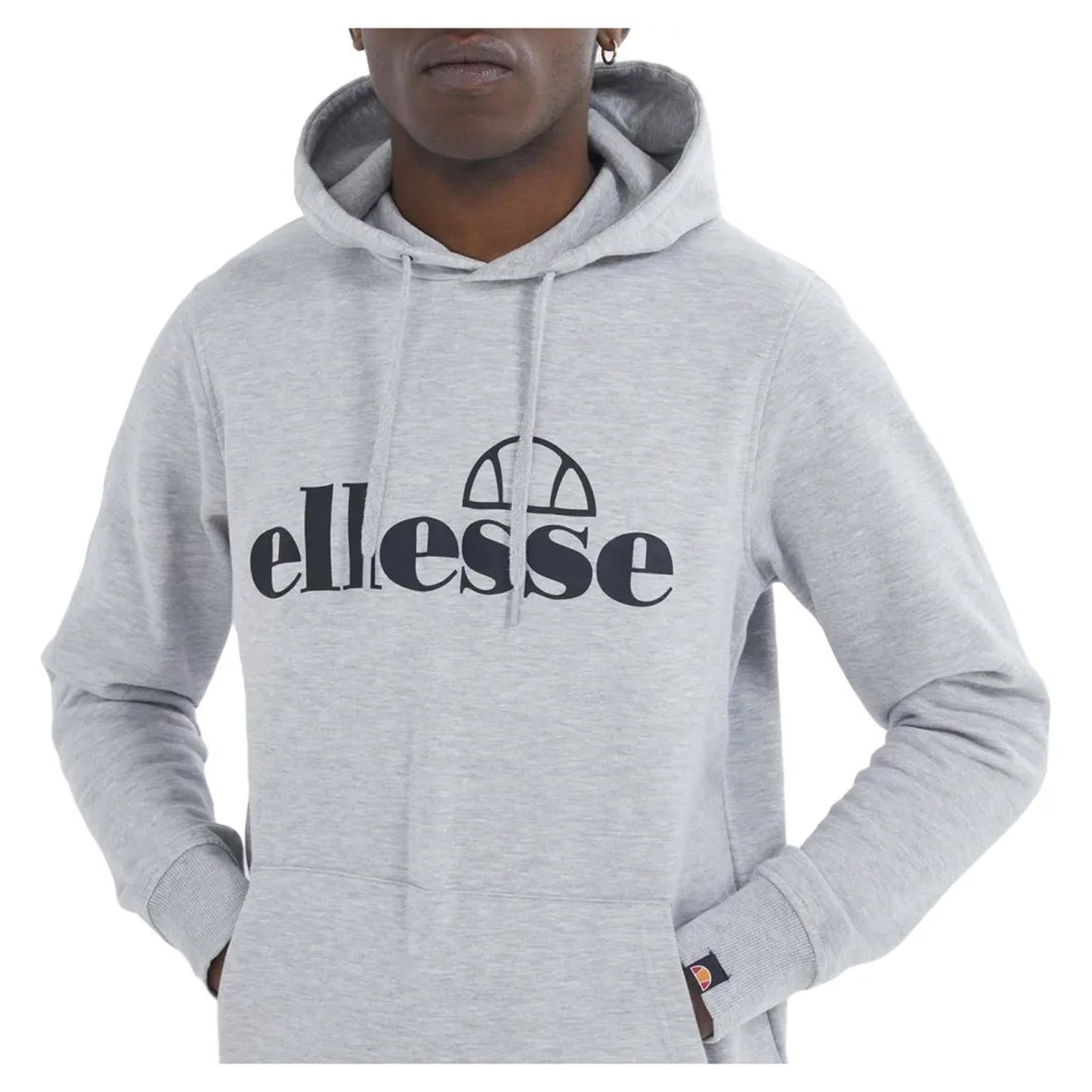 Grey Marl - Side - Ellesse Mens Logo Hoodie