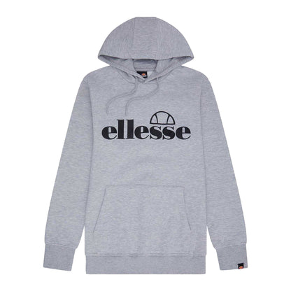 Grey Marl - Front - Ellesse Mens Logo Hoodie