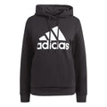Black - Front - Adidas Womens-Ladies Essentials Big Logo Fleece Hoodie