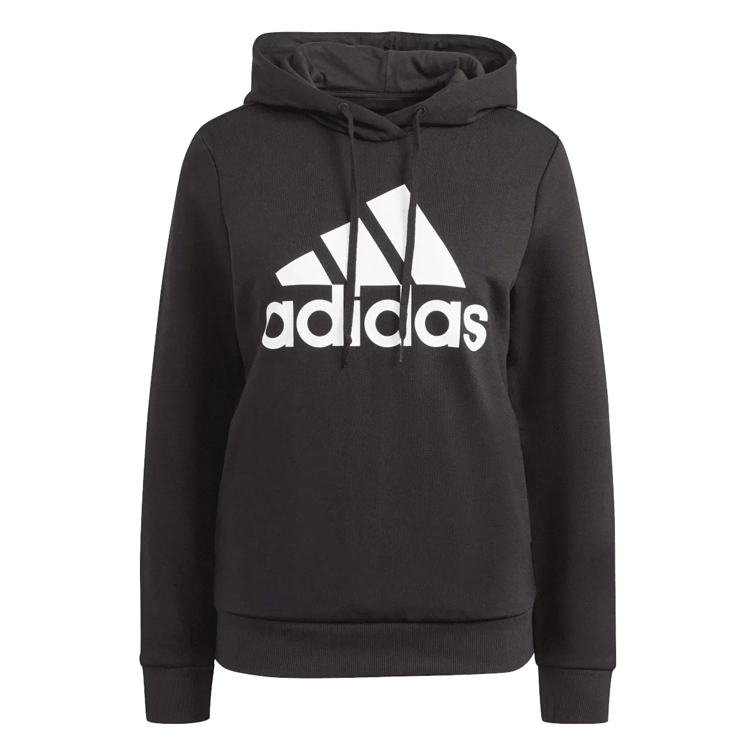 Black - Front - Adidas Womens-Ladies Essentials Big Logo Fleece Hoodie