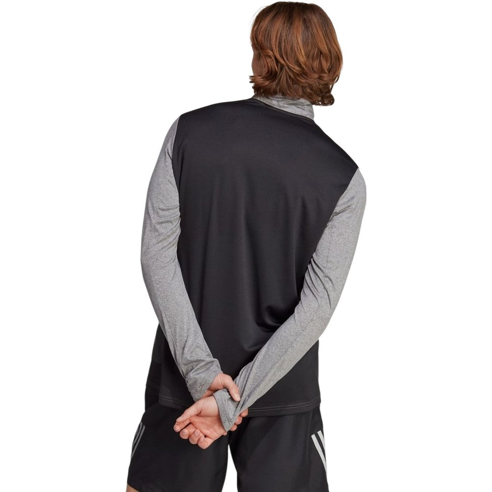 Grey Melange - Back - Adidas Mens Technical Quarter Zip Top