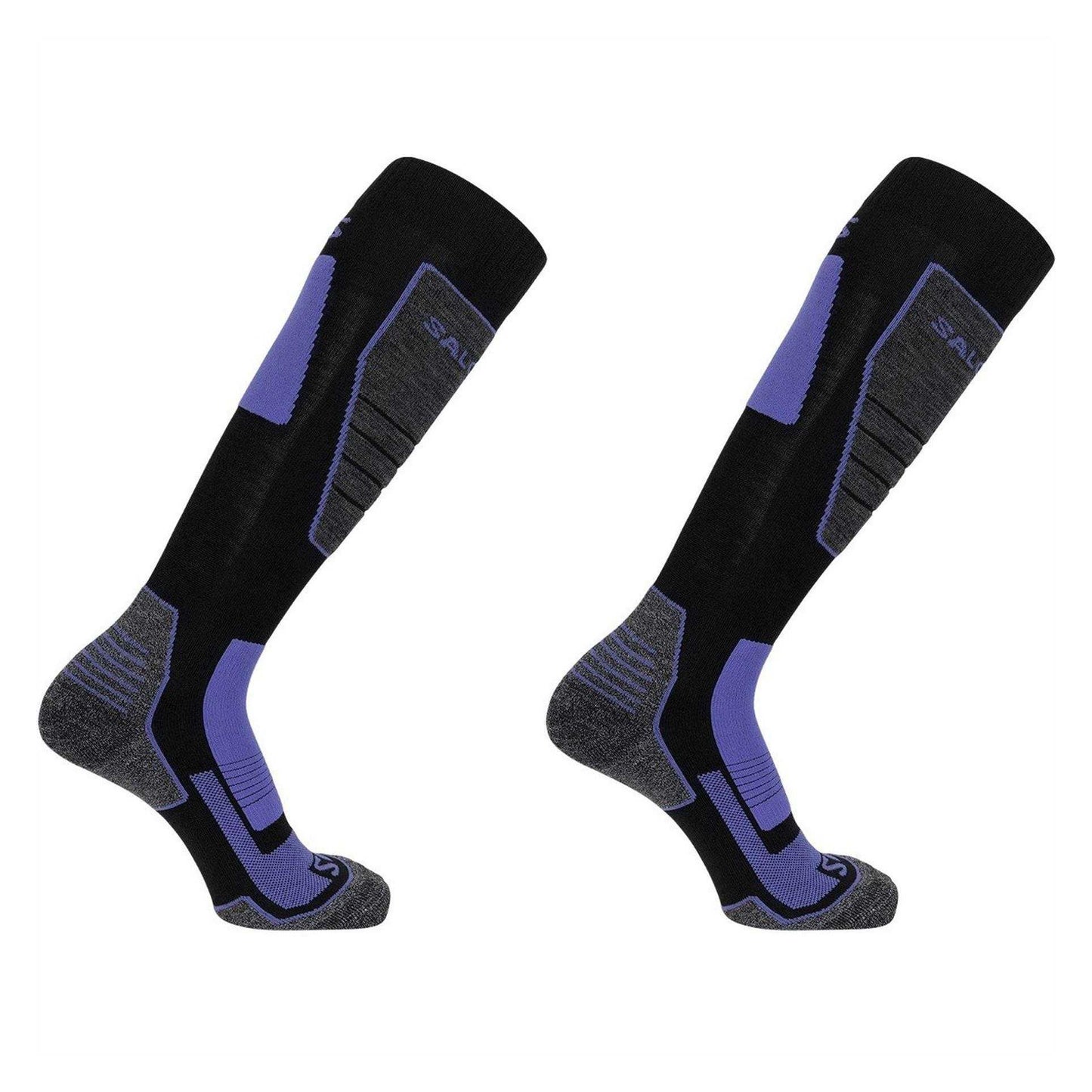 Black - Side - Salomon Womens-Ladies Pro Logo Wool Ski Socks
