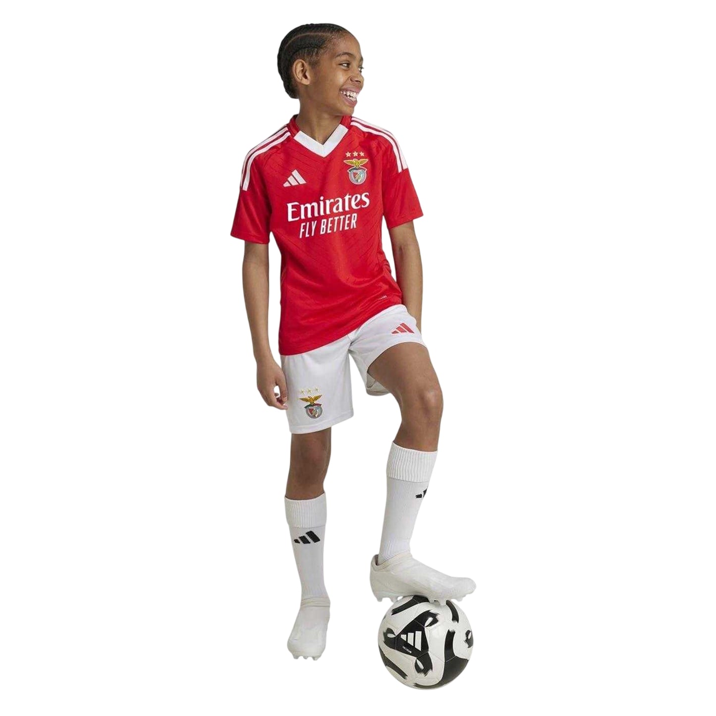 Team Power Red-White - Side - SL Benfica Childrens-Kids Adidas Top & Bottom Set Set