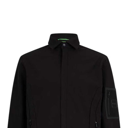 Black - Side - Boss Mens Expedit Oxford Zip Pocket Overshirt