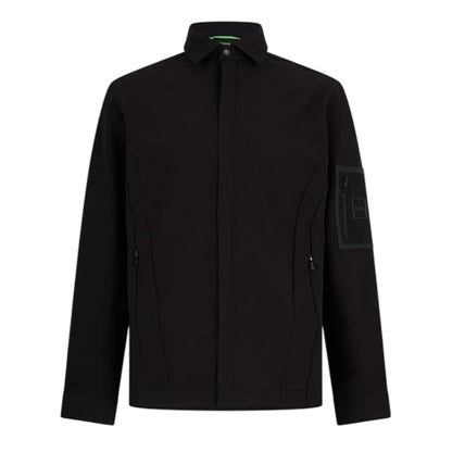 Black - Front - Boss Mens Expedit Oxford Zip Pocket Overshirt