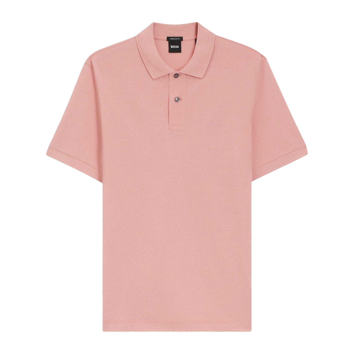 Pink - Front - Boss Mens Pallas Embroidered Logo Cotton Polo Shirt