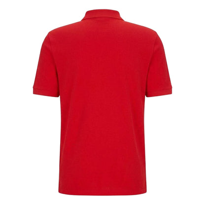 White - Front - Boss Mens Pallas Embroidered Logo Cotton Polo Shirt