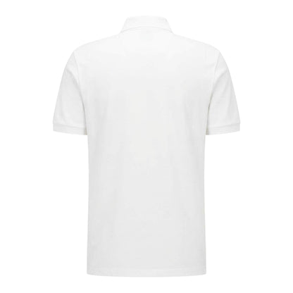 White - Side - Boss Mens Pallas Embroidered Logo Cotton Polo Shirt
