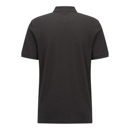 Black - Back - Boss Mens Pallas Embroidered Logo Cotton Polo Shirt
