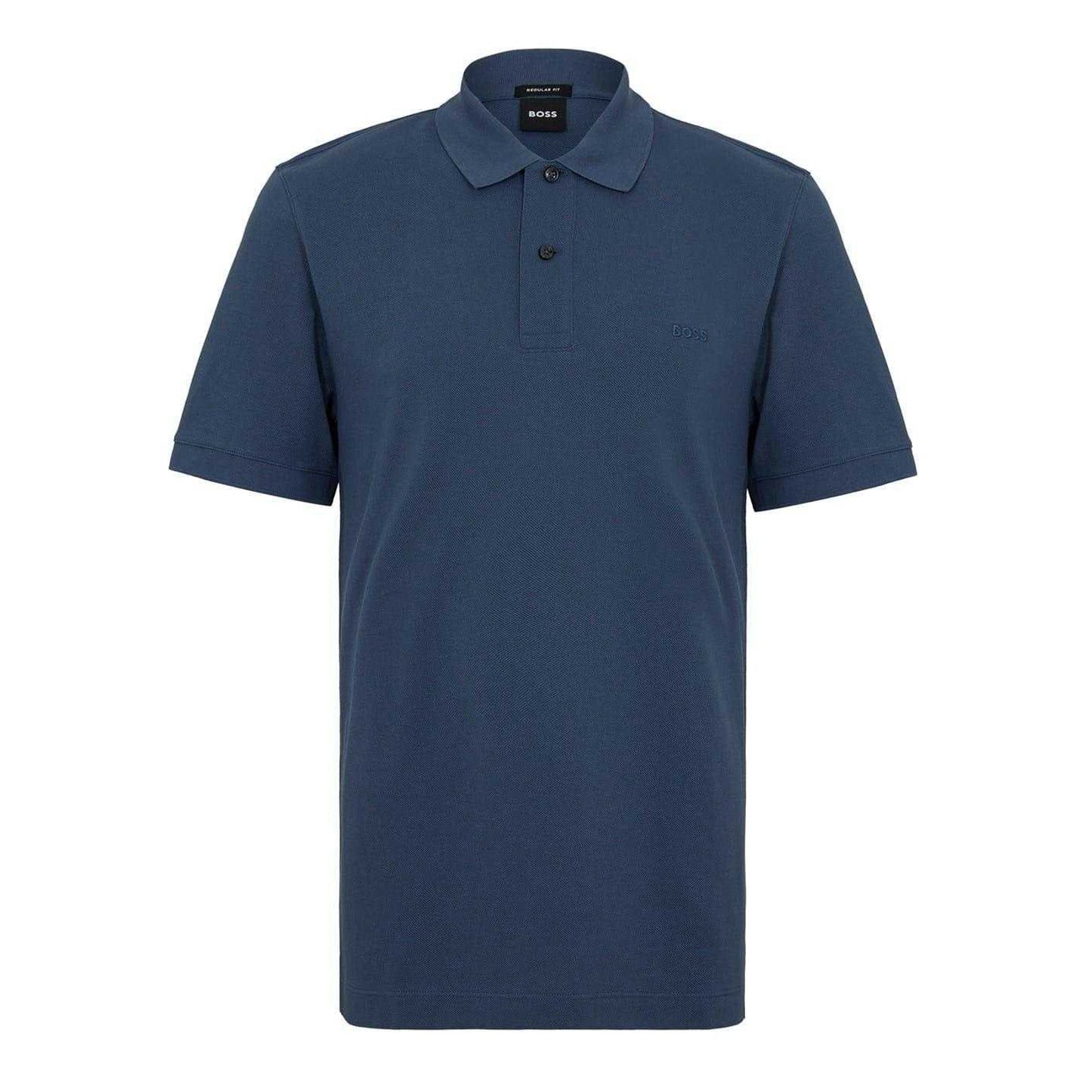 Blue - Front - Boss Mens Pallas Embroidered Logo Cotton Polo Shirt