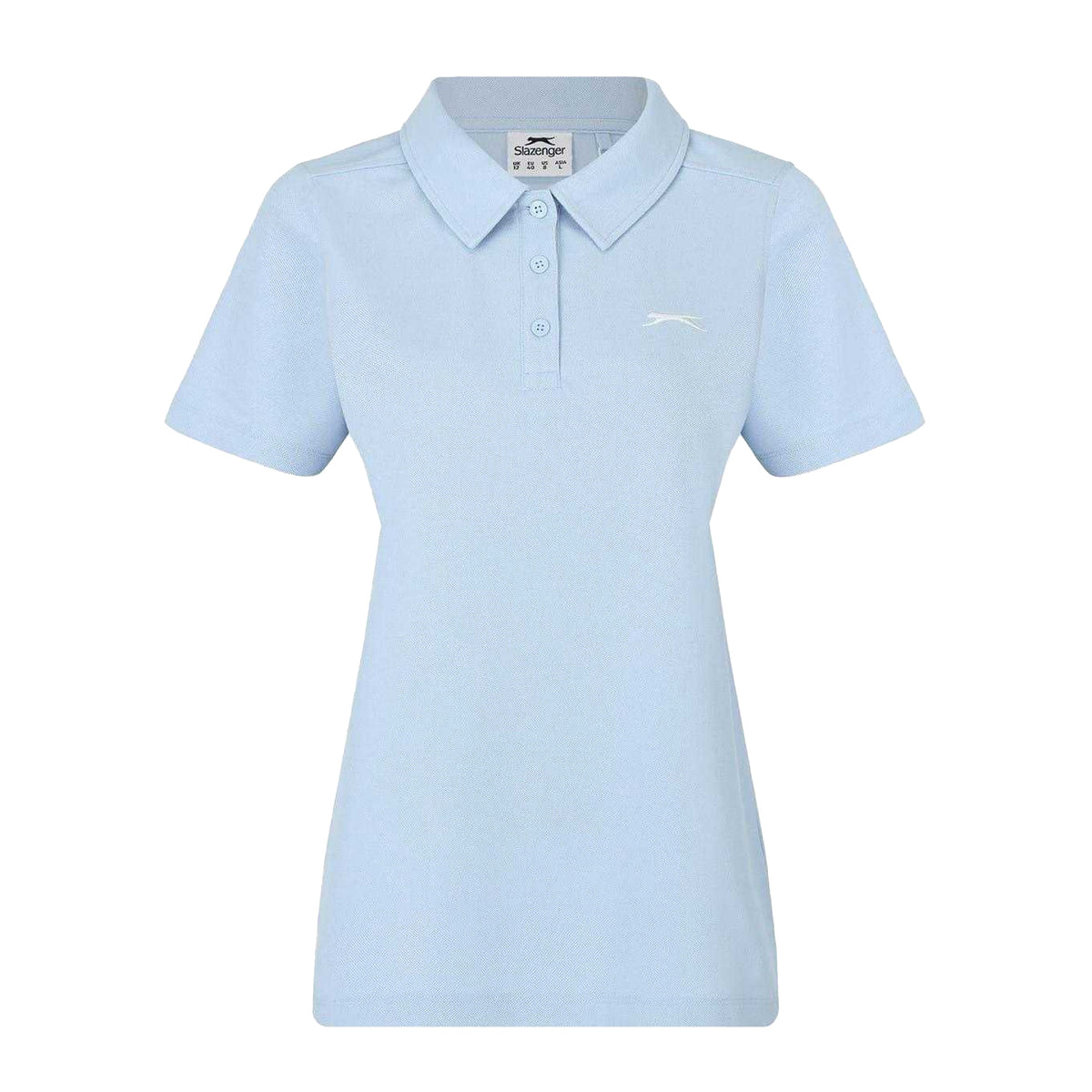 Blue - Front - Slazenger Womens-Ladies Logo Polycotton Polo Shirt