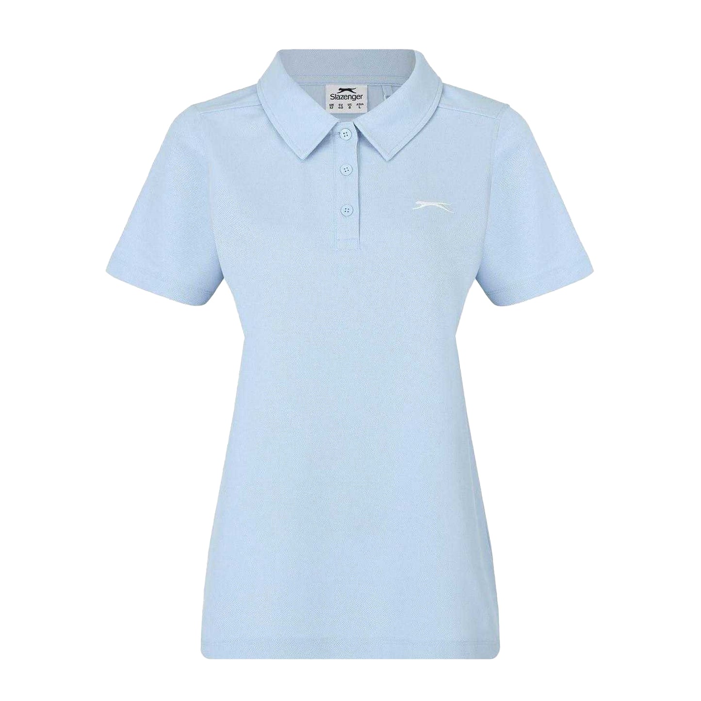 Blue - Front - Slazenger Womens-Ladies Logo Polycotton Polo Shirt