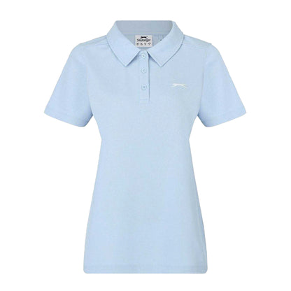 Blue - Front - Slazenger Womens-Ladies Logo Polycotton Polo Shirt