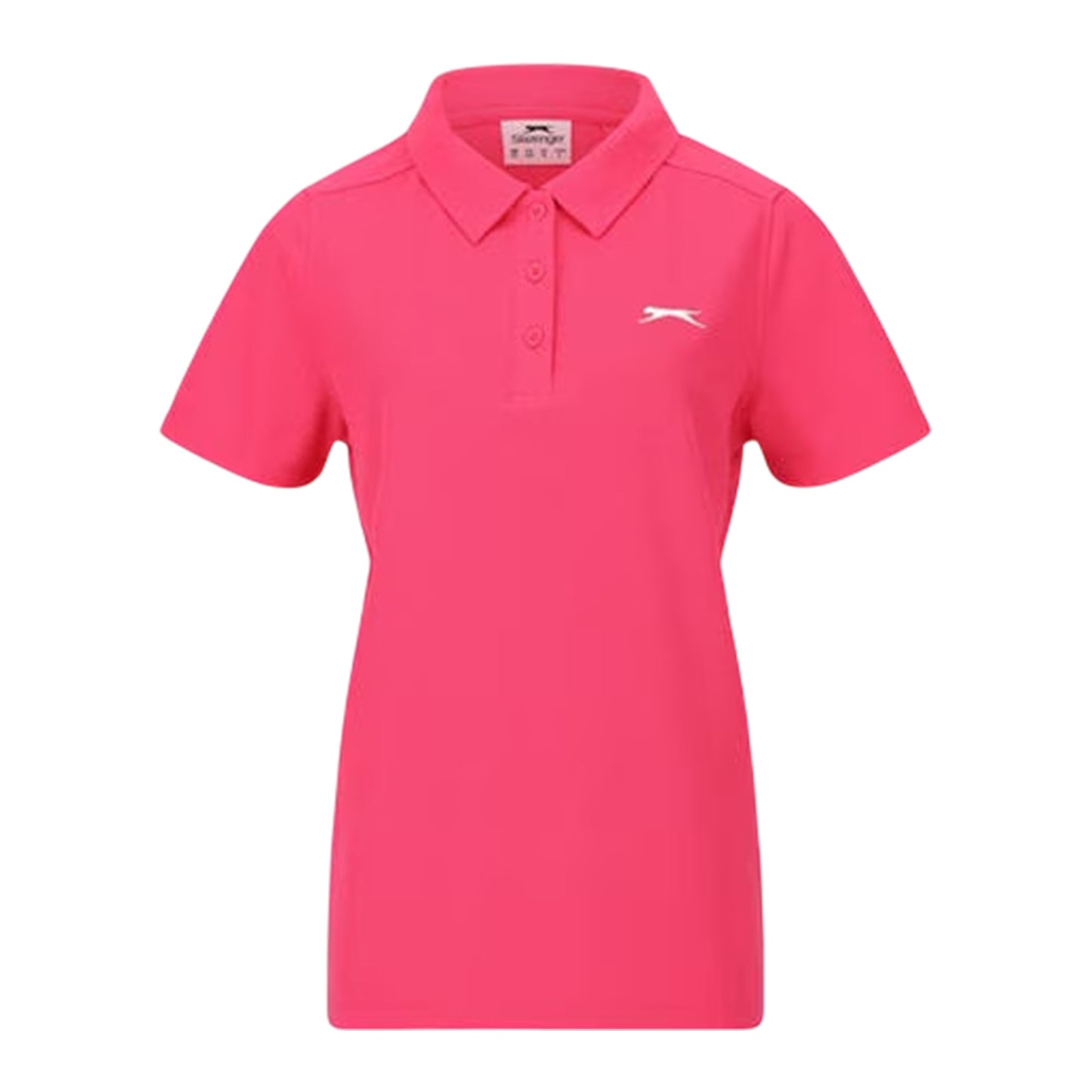 Bright Pink - Front - Slazenger Womens-Ladies Logo Polycotton Polo Shirt