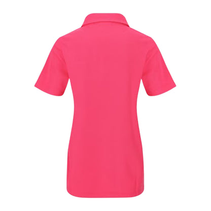 Bright Pink - Back - Slazenger Womens-Ladies Logo Polycotton Polo Shirt