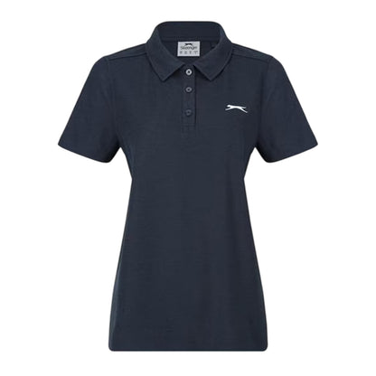 Navy - Front - Slazenger Womens-Ladies Logo Polycotton Polo Shirt
