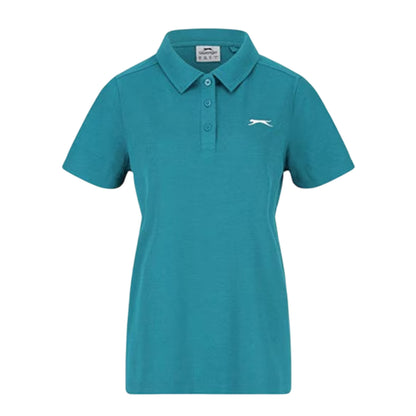 Teal - Front - Slazenger Womens-Ladies Logo Polycotton Polo Shirt