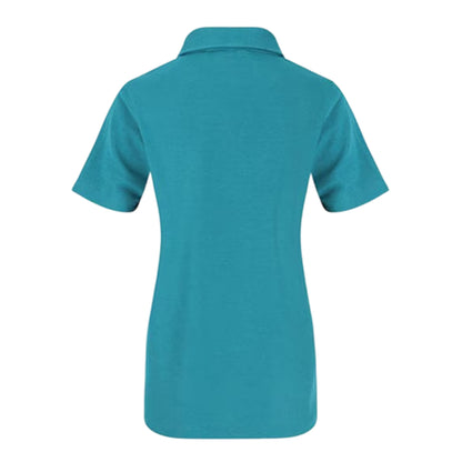 Teal - Back - Slazenger Womens-Ladies Logo Polycotton Polo Shirt