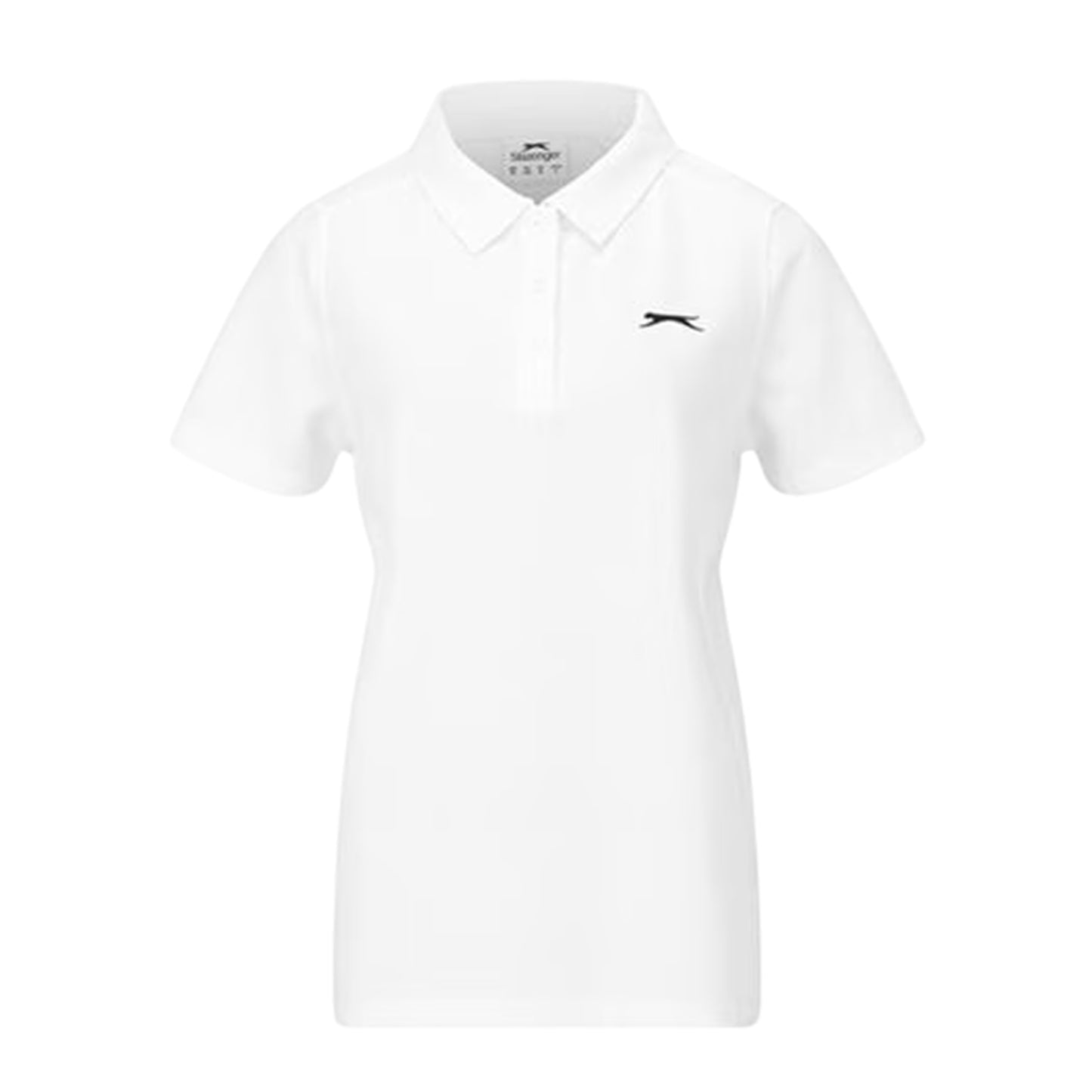 White - Front - Slazenger Womens-Ladies Logo Polycotton Polo Shirt