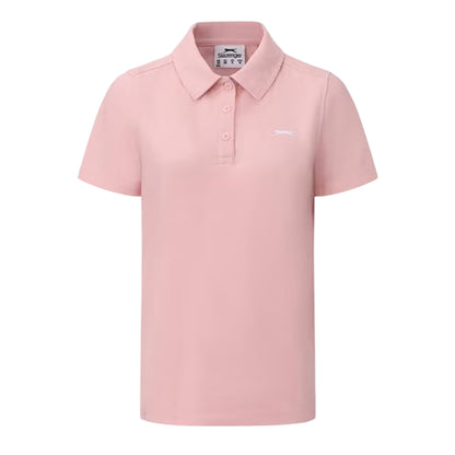 Baby Pink - Front - Slazenger Womens-Ladies Logo Polycotton Polo Shirt