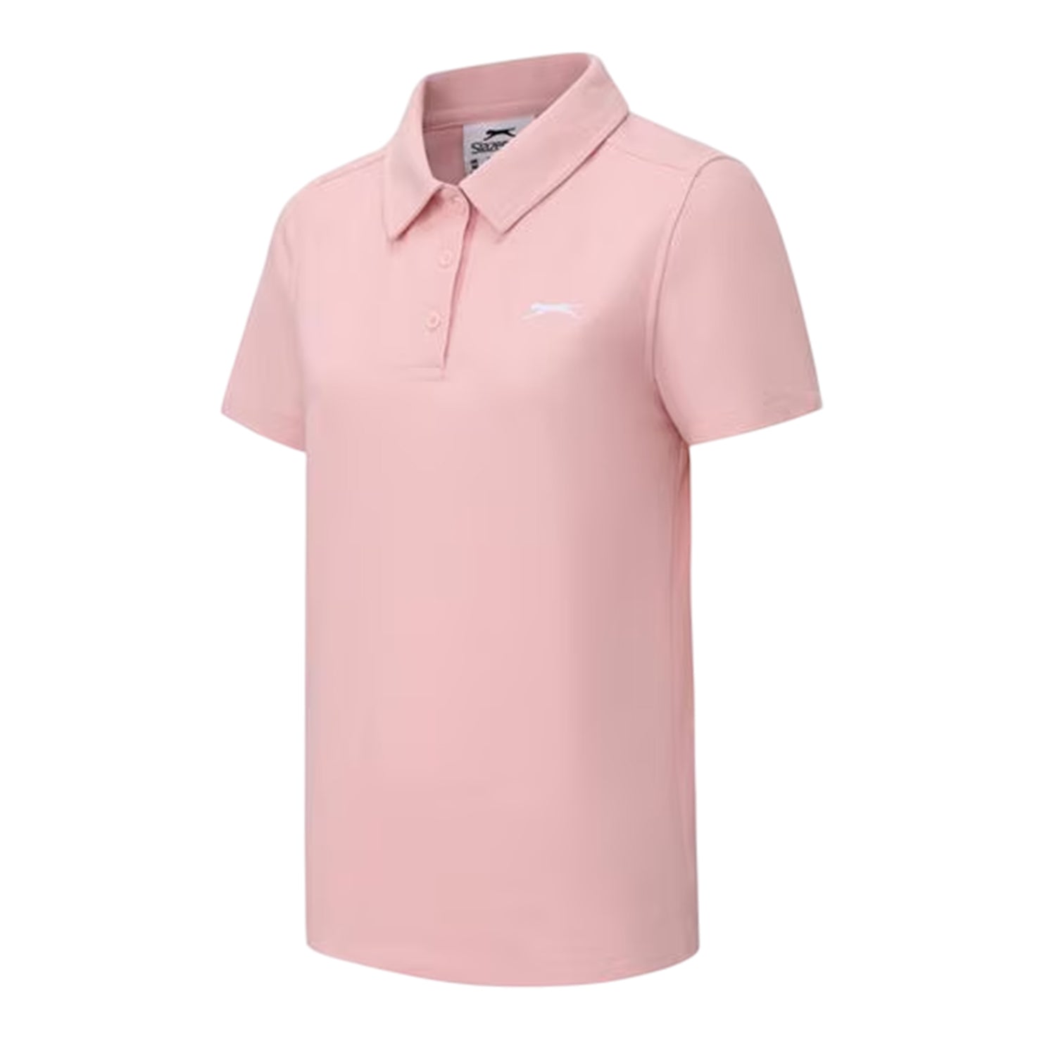 Baby Pink - Side - Slazenger Womens-Ladies Logo Polycotton Polo Shirt