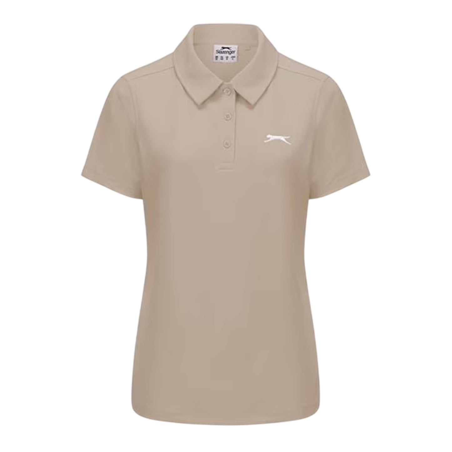 Beige - Front - Slazenger Womens-Ladies Logo Polycotton Polo Shirt