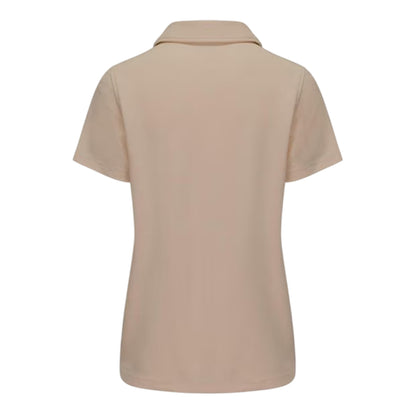 Beige - Back - Slazenger Womens-Ladies Logo Polycotton Polo Shirt