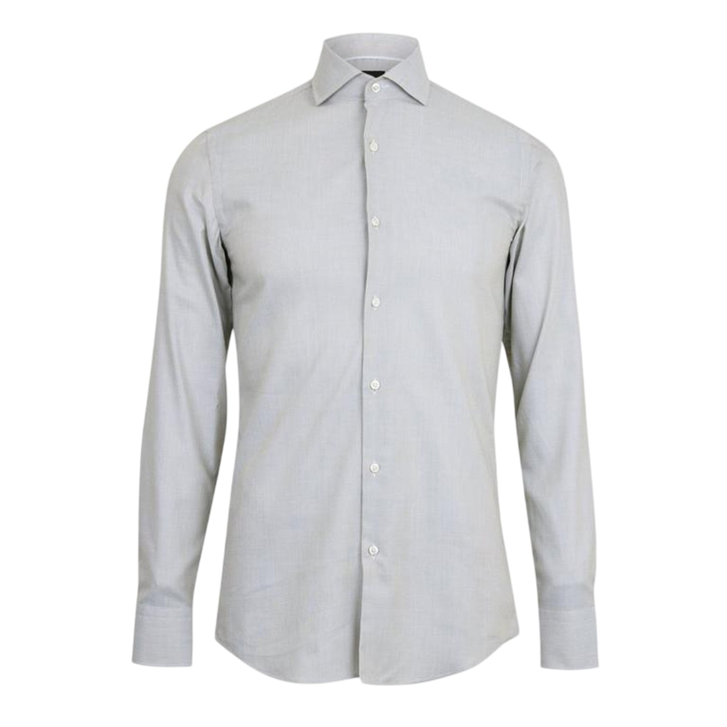 Light Grey - Front - Boss Mens Spread Collar Long-Sleeved Shirt