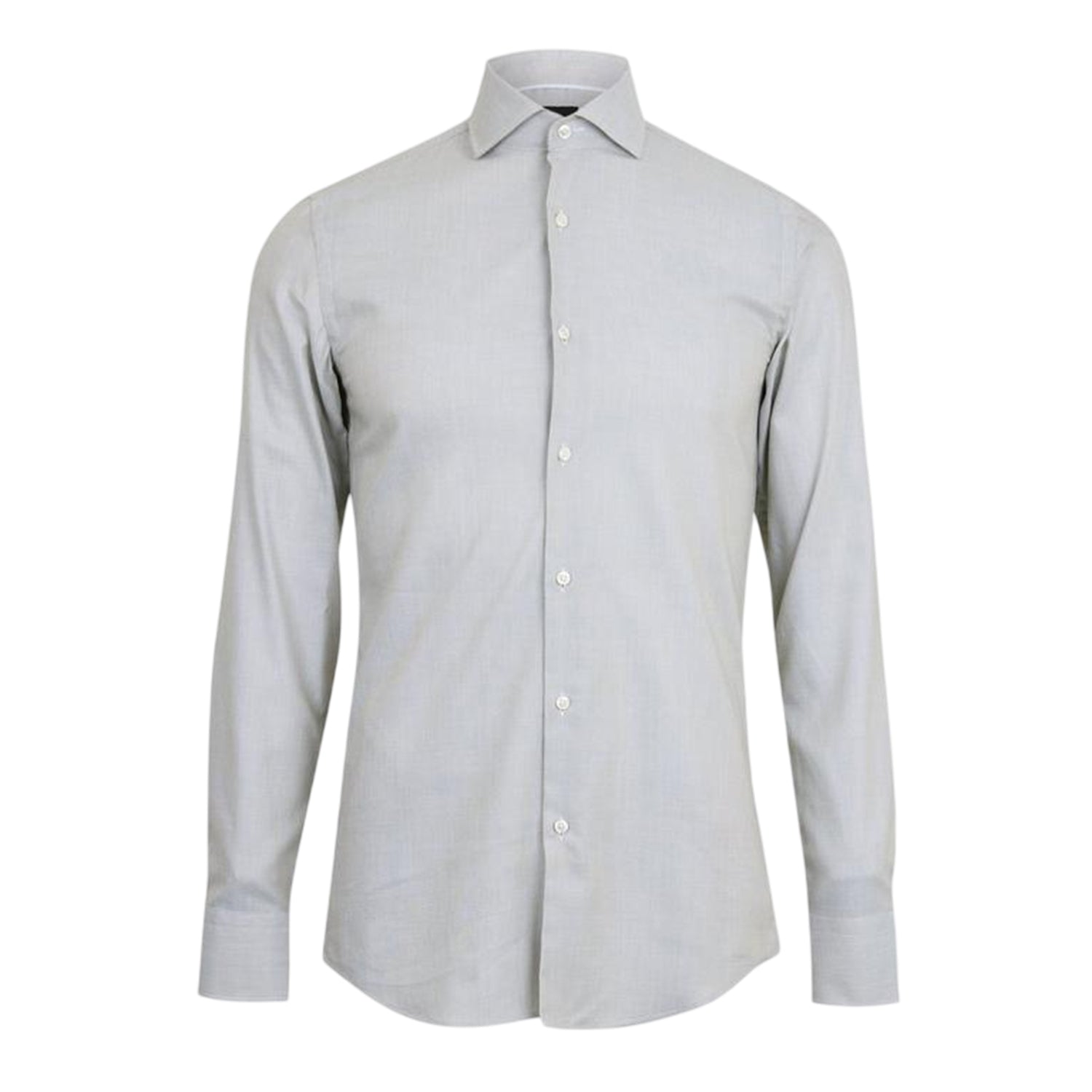 Light Grey - Front - Boss Mens Spread Collar Long-Sleeved Shirt