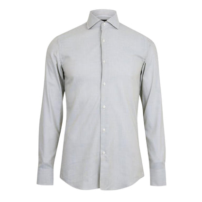 Light Grey - Front - Boss Mens Spread Collar Long-Sleeved Shirt