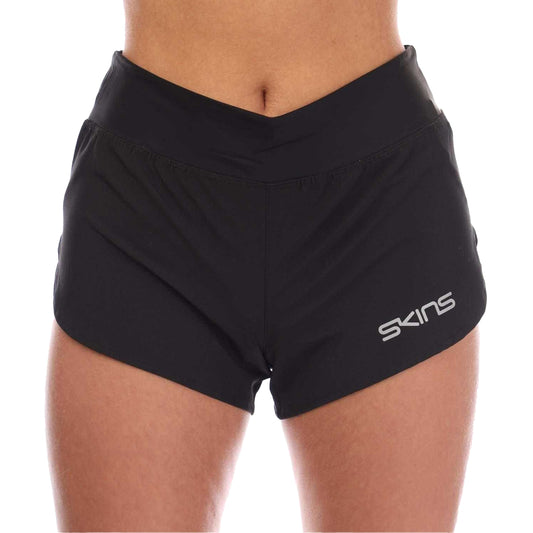 Black - Front - Skins Womens-Ladies Series-3 Running Shorts