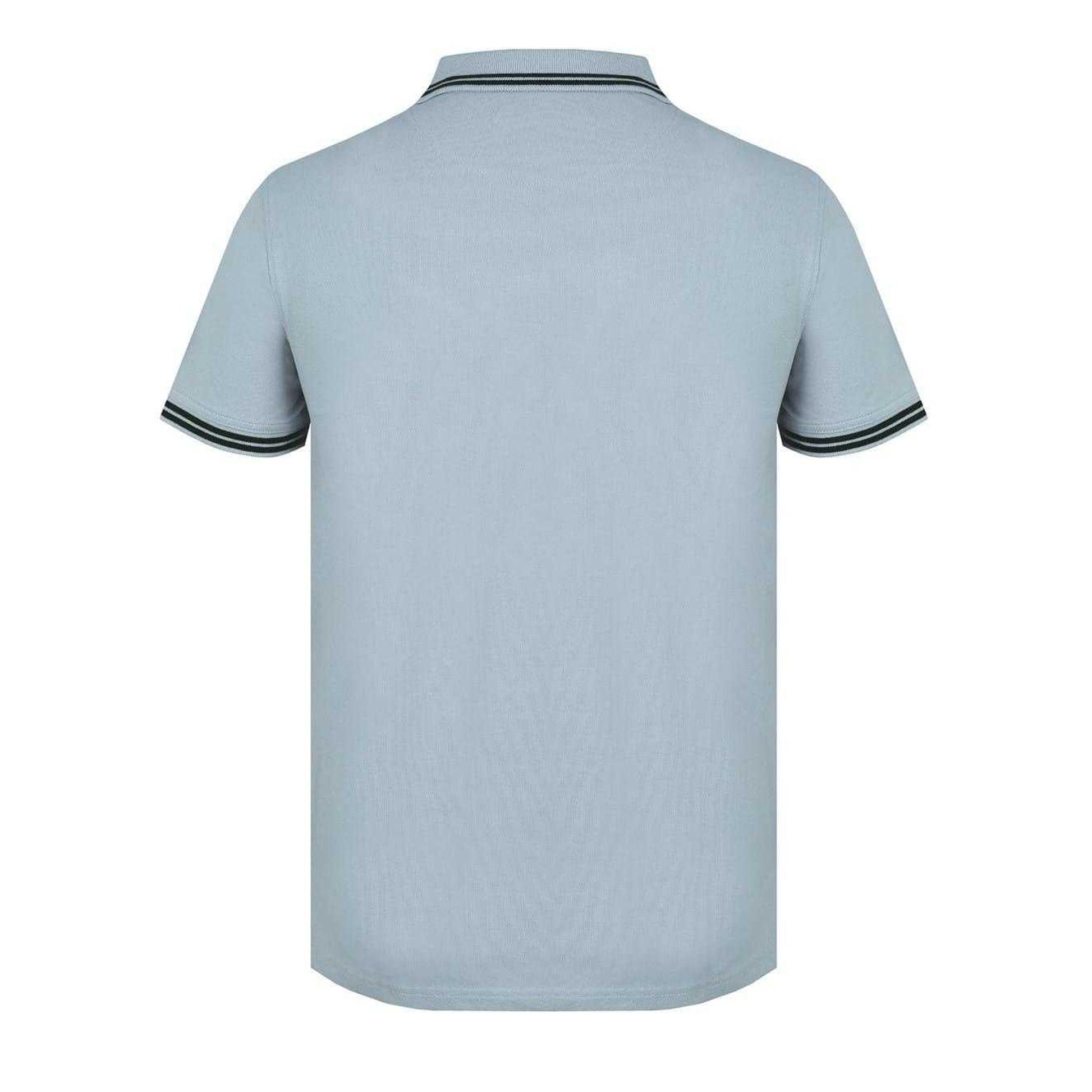 Blue-Black - Back - Firetrap Mens Lazer Logo Cotton Polo Shirt
