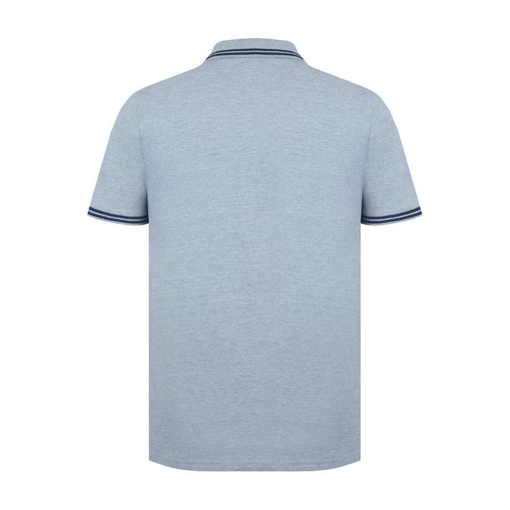 Grey Marl - Back - Firetrap Mens Lazer Logo Cotton Polo Shirt