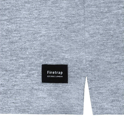 Grey Marl - Side - Firetrap Mens Lazer Logo Cotton Polo Shirt