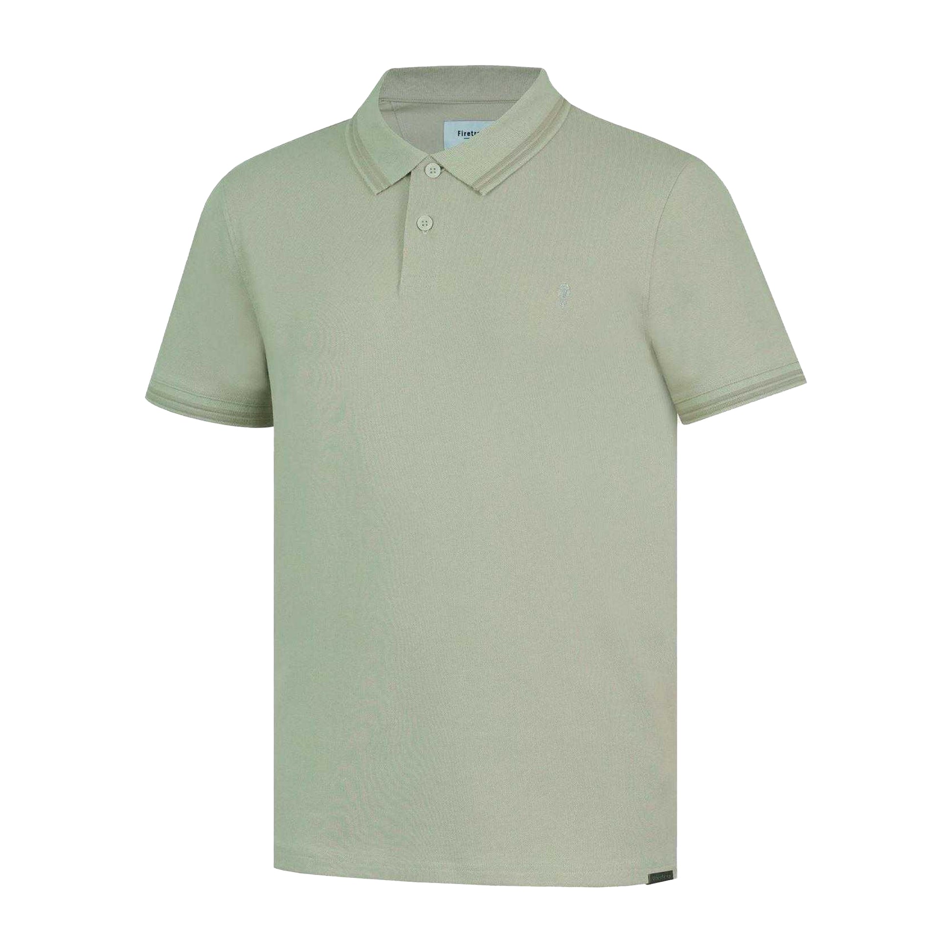 Beige - Side - Firetrap Mens Lazer Logo Cotton Polo Shirt