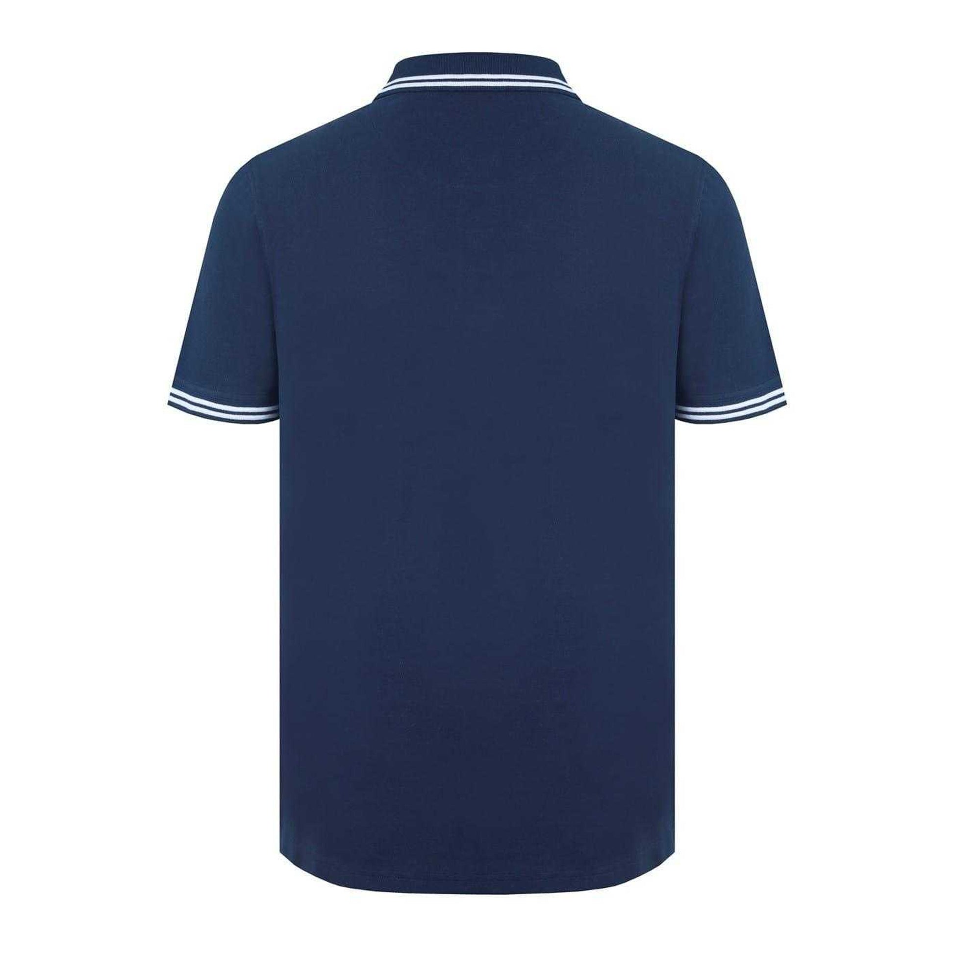 Navy - Back - Firetrap Mens Lazer Logo Cotton Polo Shirt
