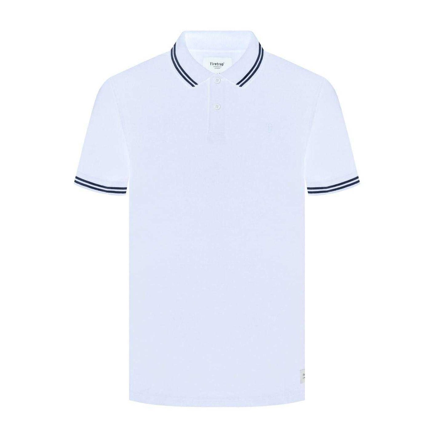 White - Front - Firetrap Mens Lazer Logo Cotton Polo Shirt