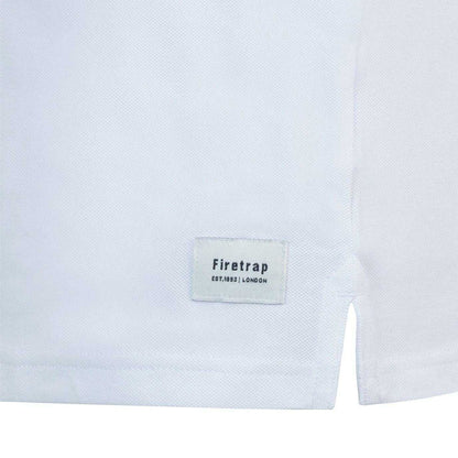 White - Side - Firetrap Mens Lazer Logo Cotton Polo Shirt