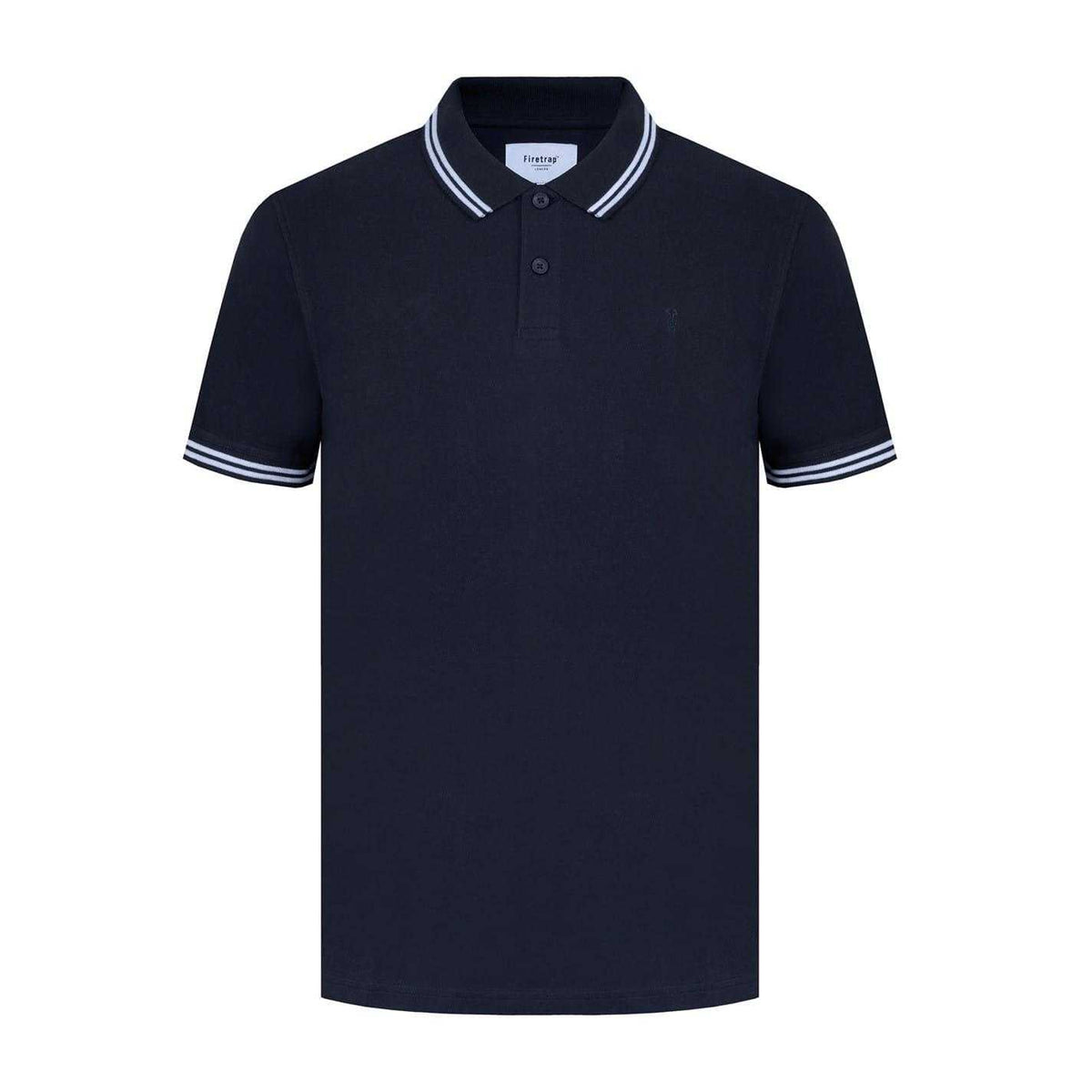 Black - Front - Firetrap Mens Lazer Logo Cotton Polo Shirt
