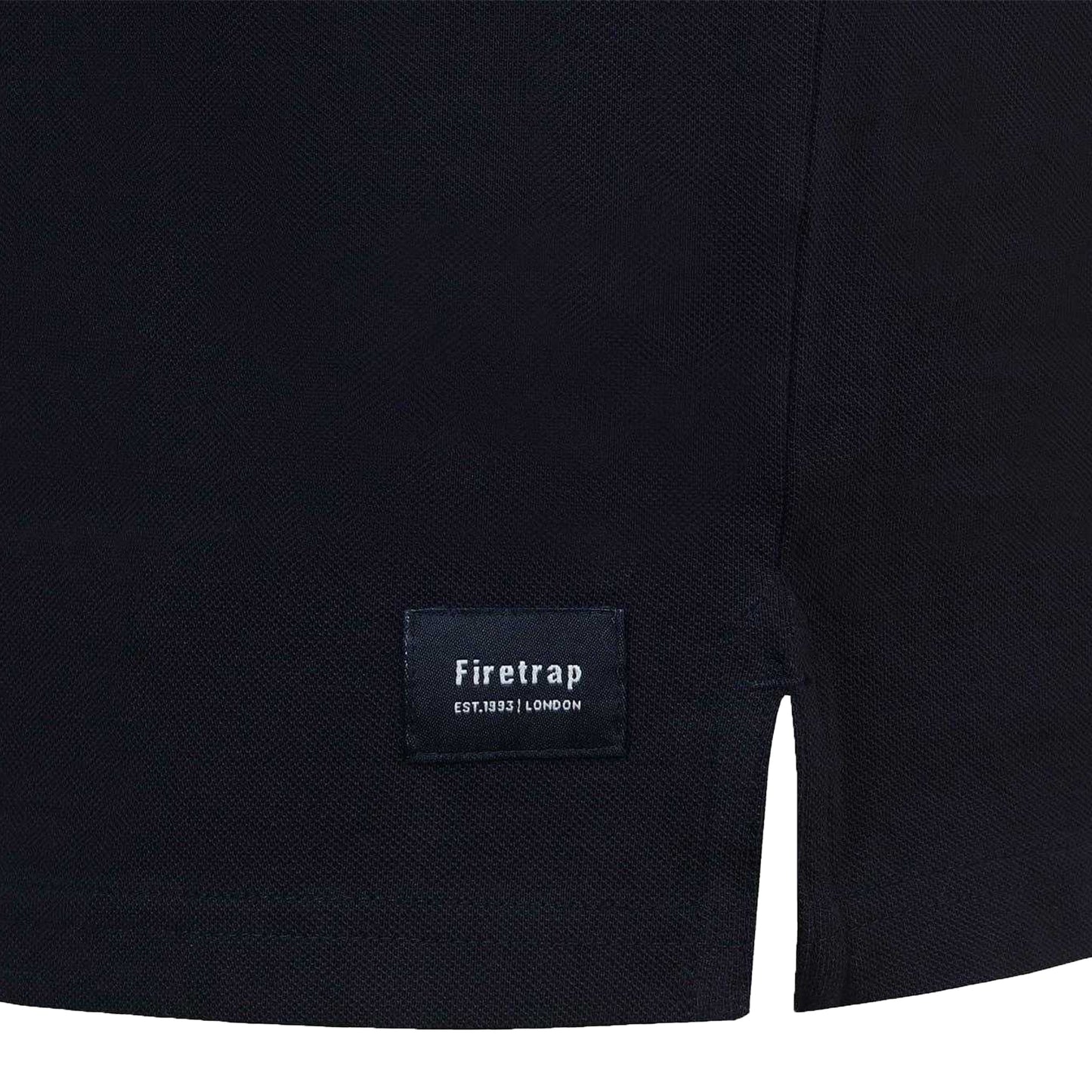 Black - Side - Firetrap Mens Lazer Logo Cotton Polo Shirt