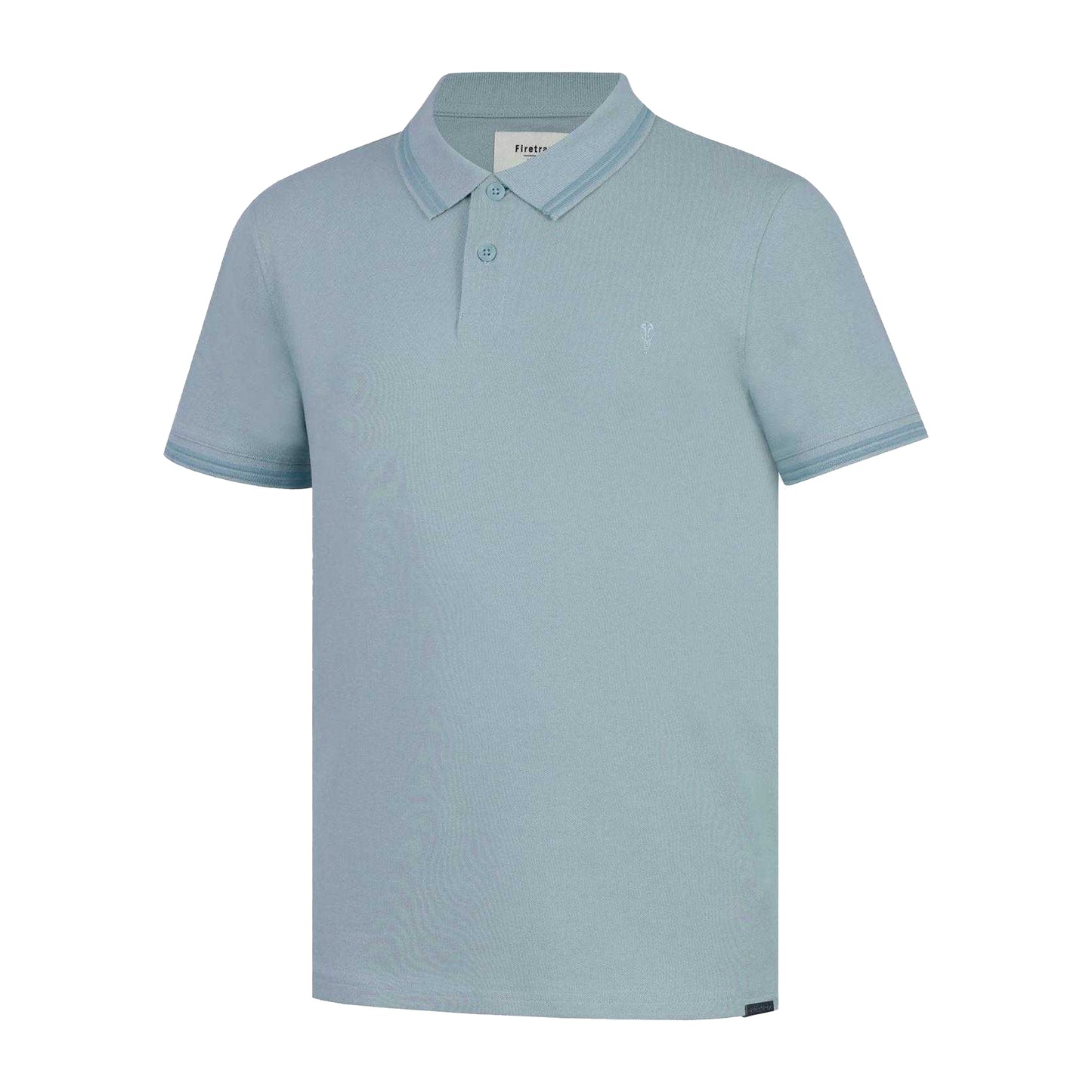 Blue - Side - Firetrap Mens Lazer Logo Cotton Polo Shirt