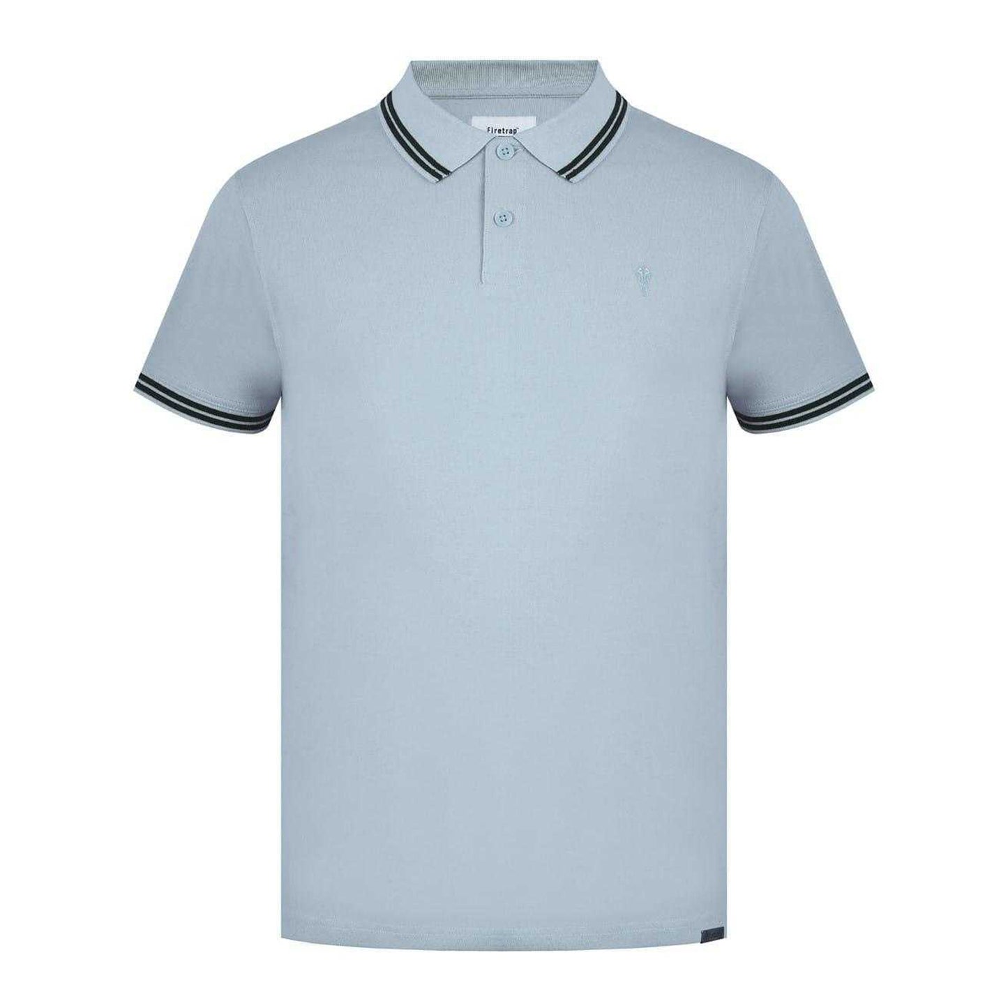 Blue-Black - Front - Firetrap Mens Lazer Logo Cotton Polo Shirt