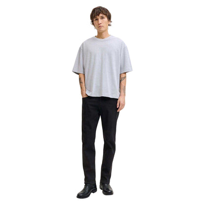 Black Denim - Side - Jack And Jones Mens Clark Original 5 Pockets Tapered Jeans