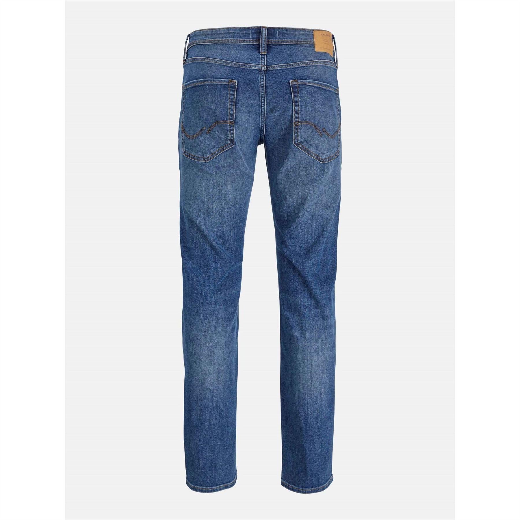 Blue Denim - Back - Jack And Jones Mens Clark Original 5 Pockets Tapered Jeans