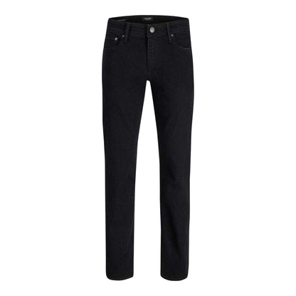 Black Denim - Front - Jack And Jones Mens Clark Original 5 Pockets Tapered Jeans