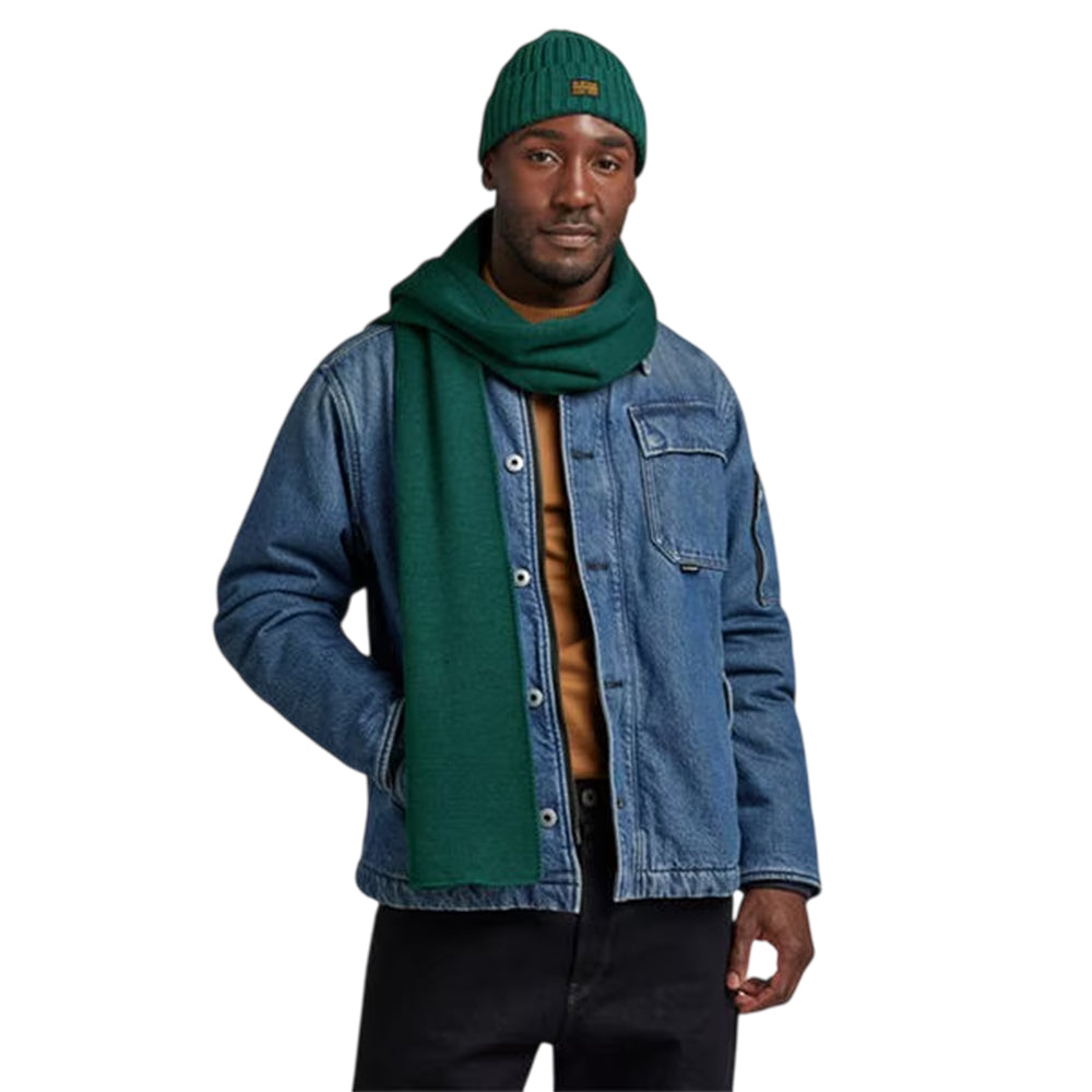Green - Front - G-Star Effo Logo Midweight Knitted Scarf