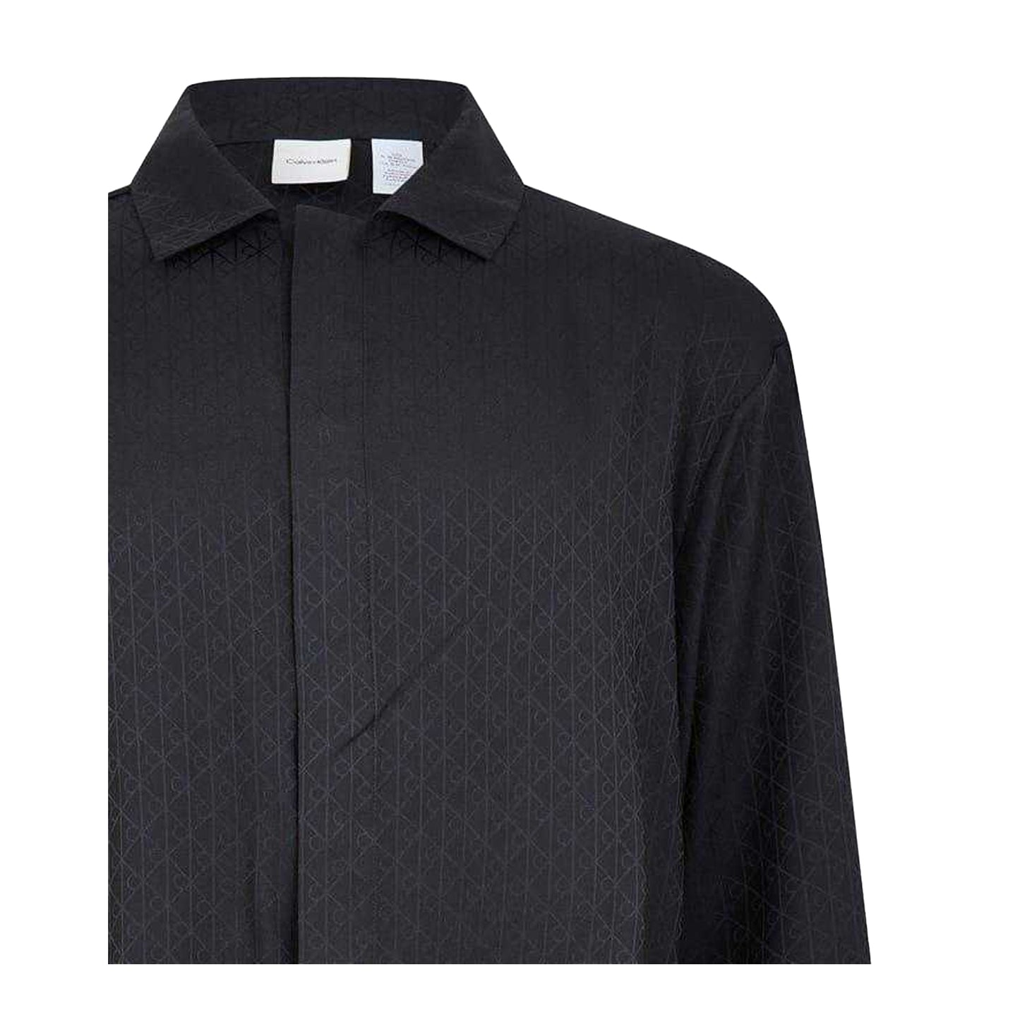 Black - Back - Calvin Klein Mens All-Over Print Long-Sleeved Shirt