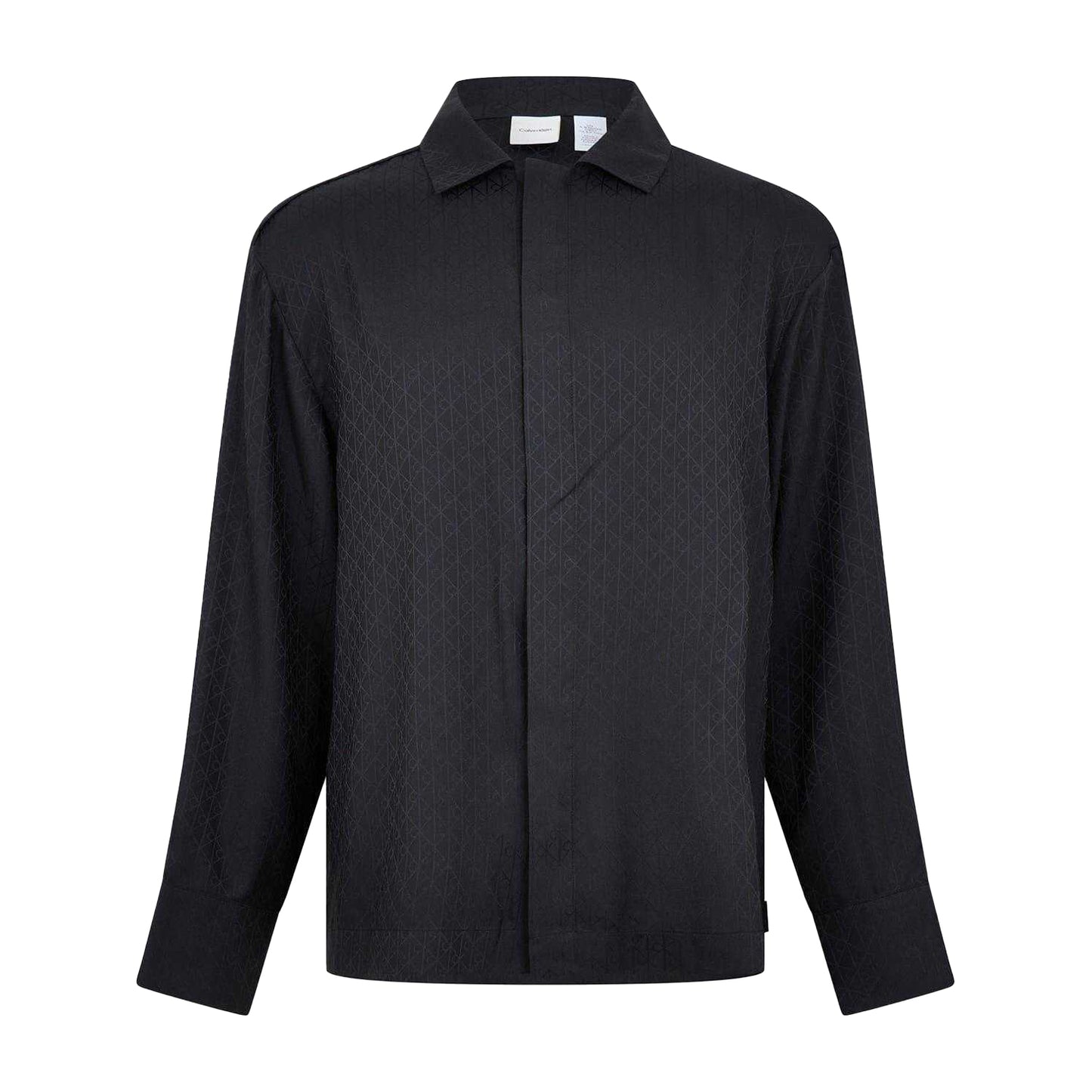 Black - Front - Calvin Klein Mens All-Over Print Long-Sleeved Shirt