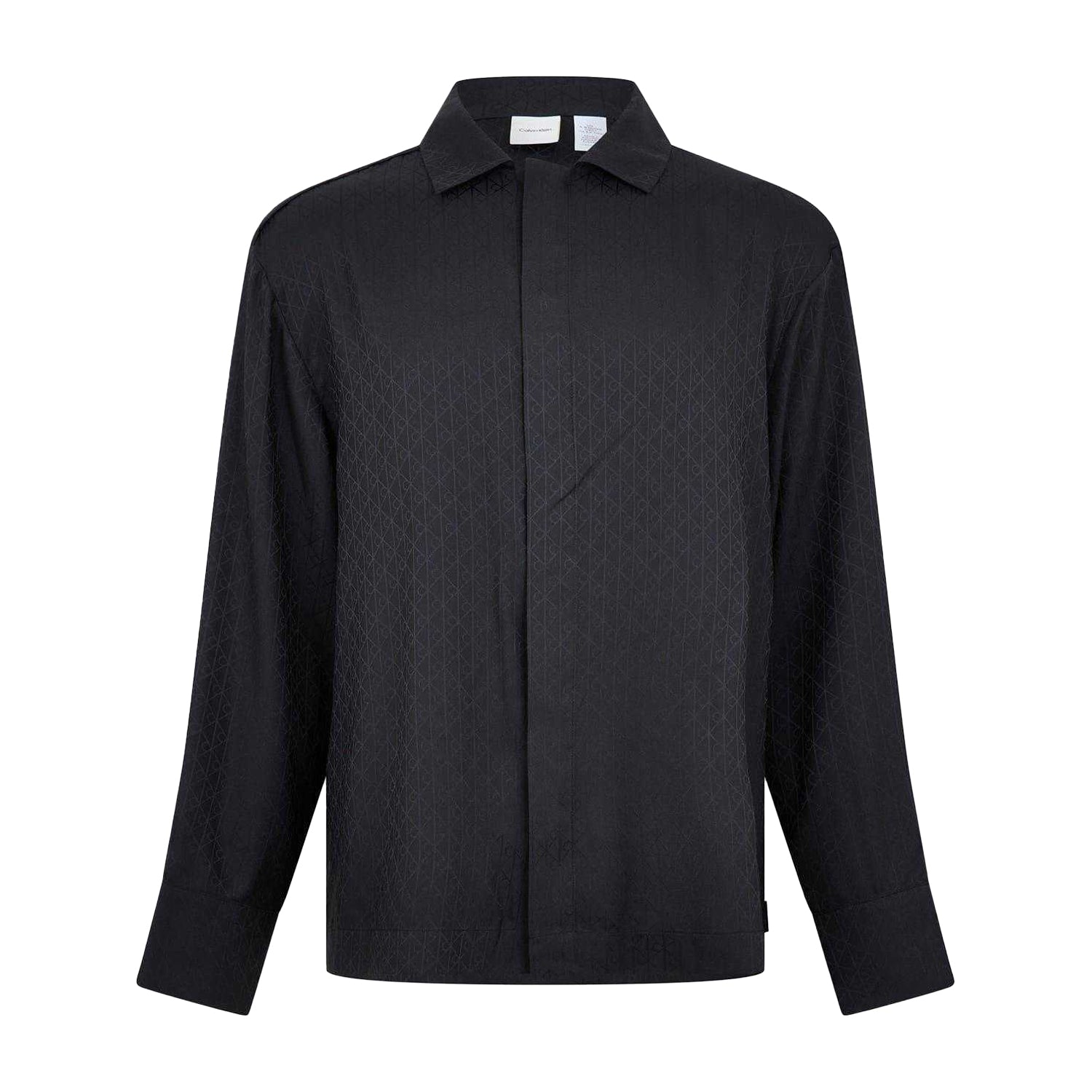 Black - Front - Calvin Klein Mens All-Over Print Long-Sleeved Shirt